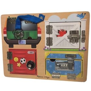 Melissa & Doug Lock & latch wooden board puzzle educational EUC